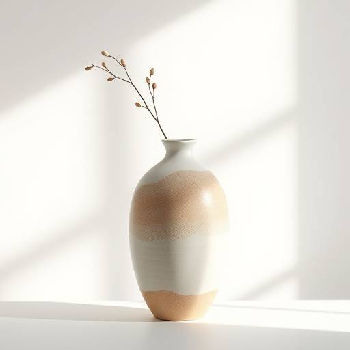 Vaso de cerâmica artesanal com design moderno e minimalista